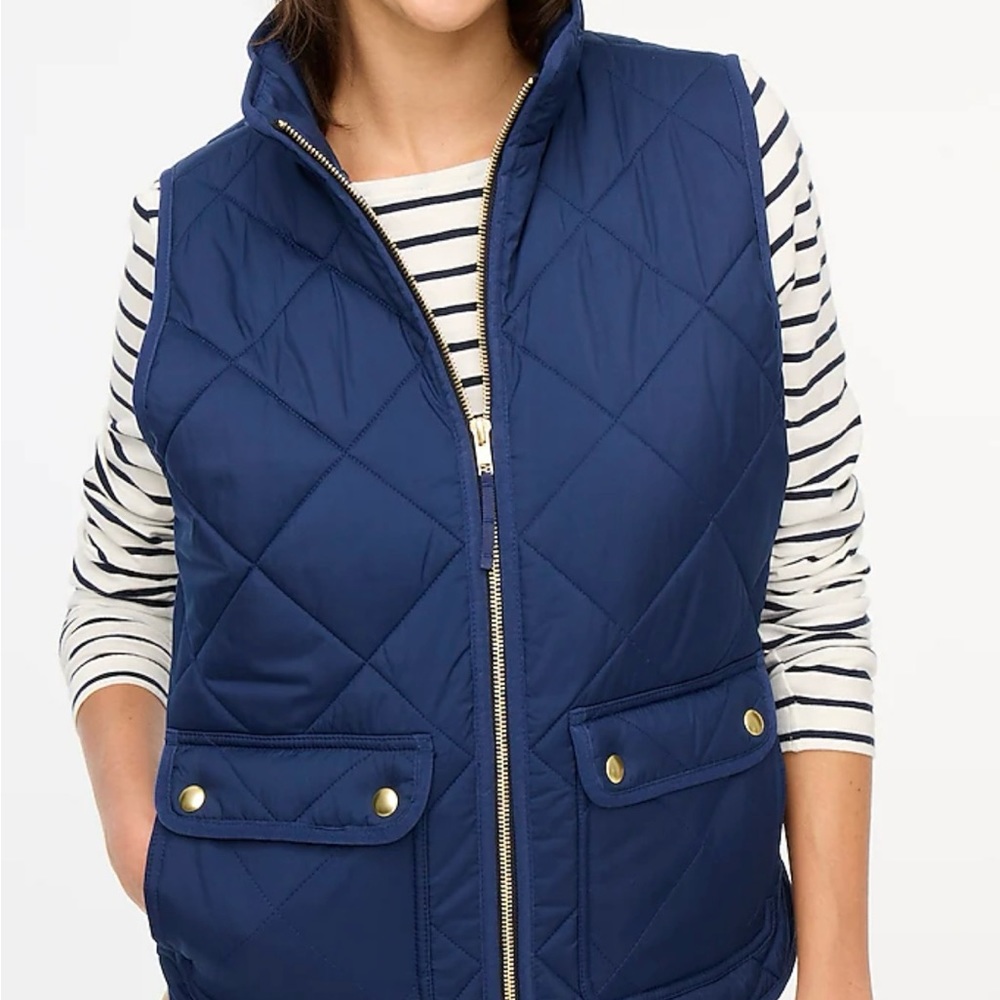 J.Crew Navy quilted down vest